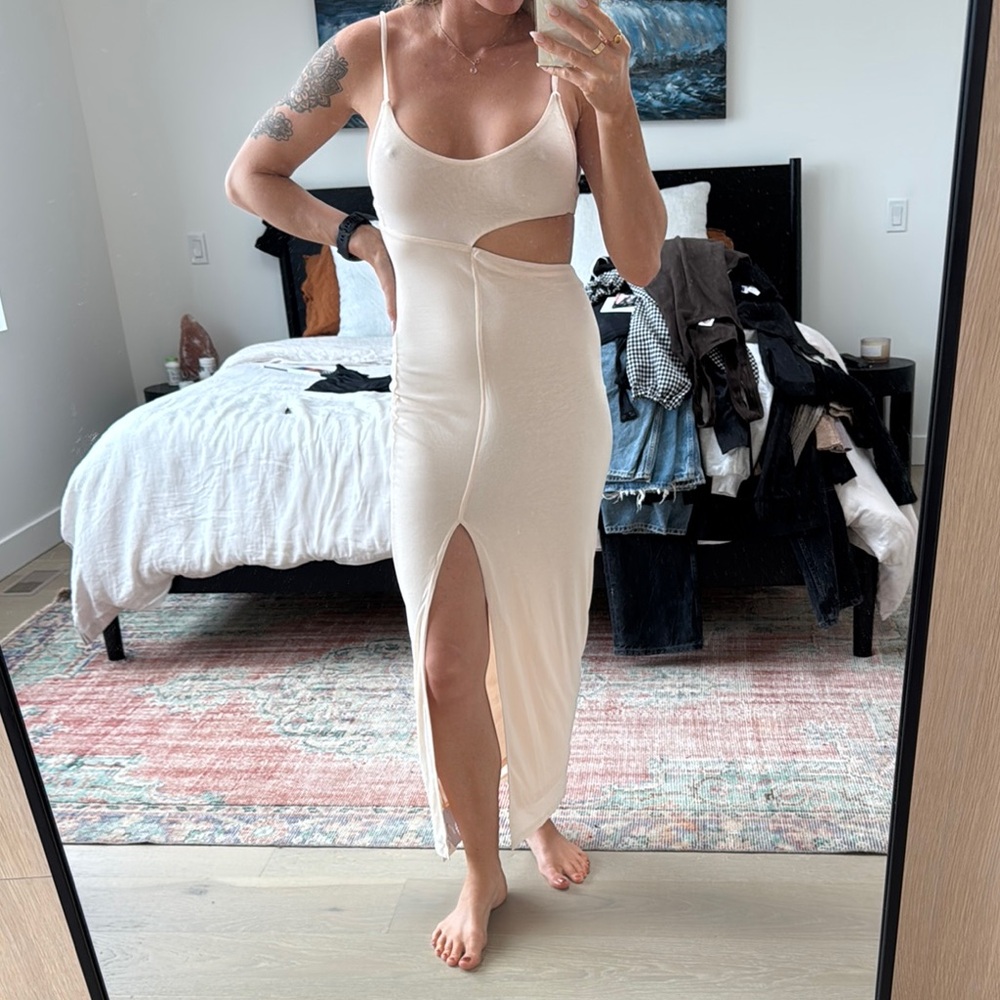 Cream Cut-Out Dress